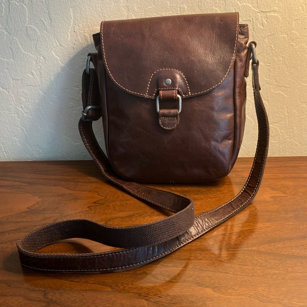 Jack George Brown Leather Crossbody Bag